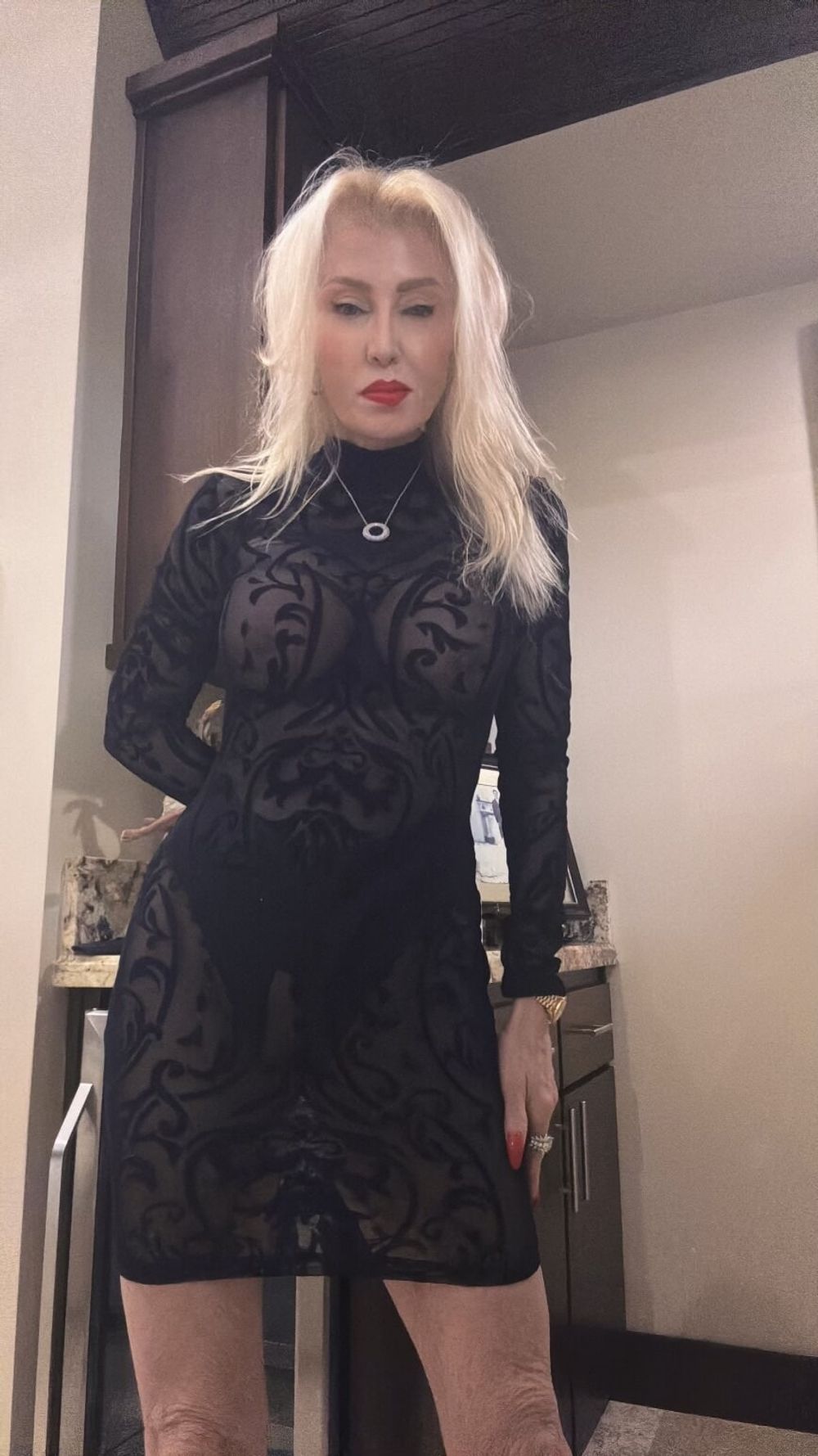 Going out in sheer dress again