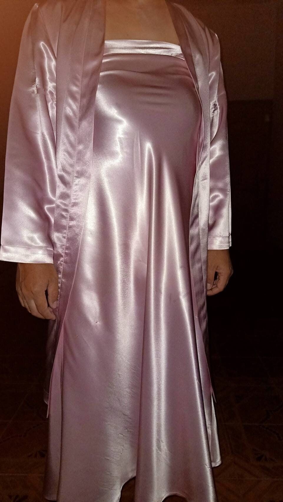 crossdress in nightgown satin #3