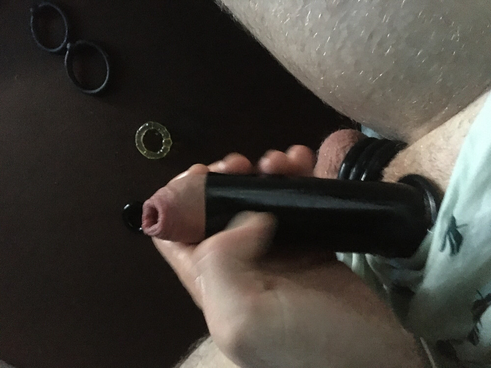 Balls With Rings And Cock With Homemade Cocksleeve And Rings #12