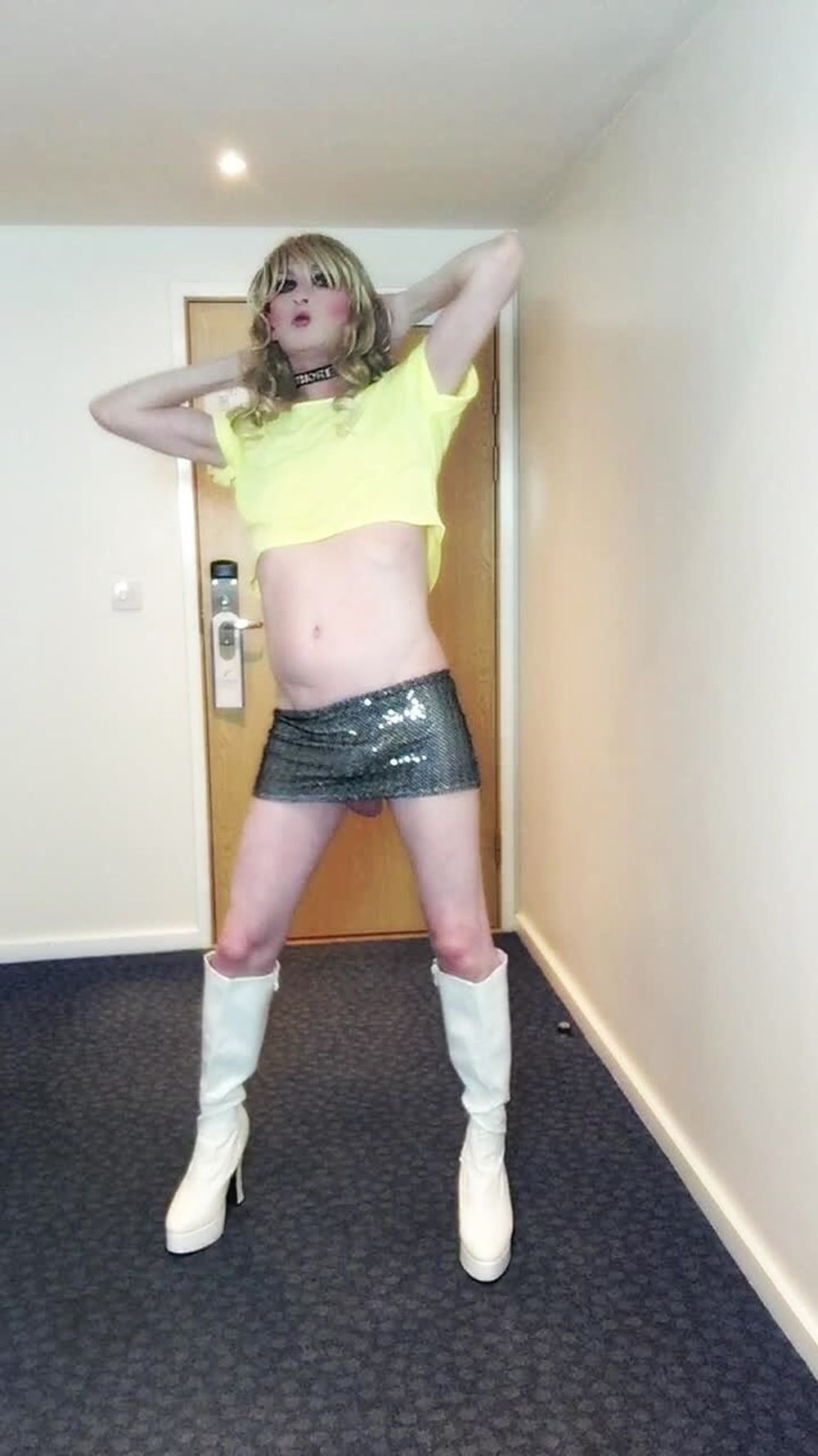 Sissy Poses In Sparkly Skirt #15