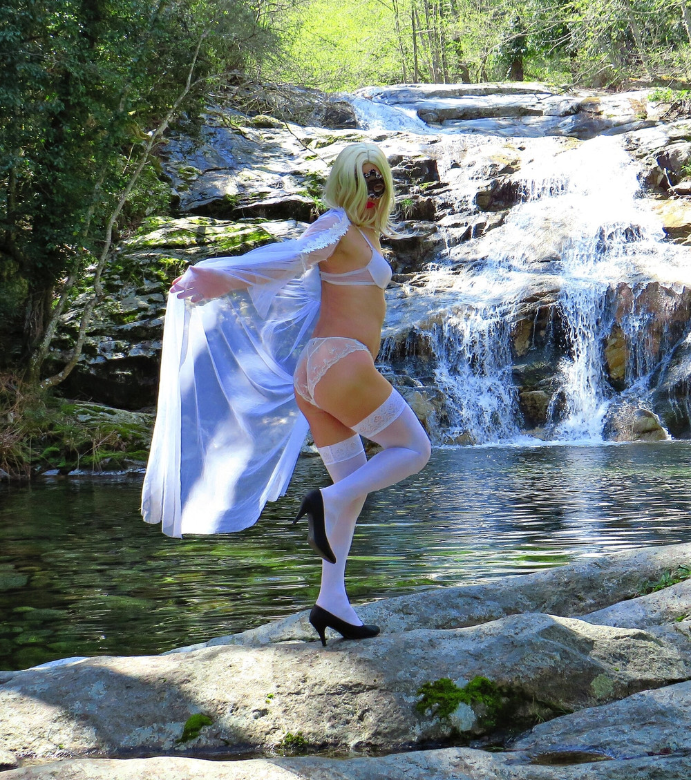 Sexy girl in sexy lingerie stockings and heels posing naked. #15