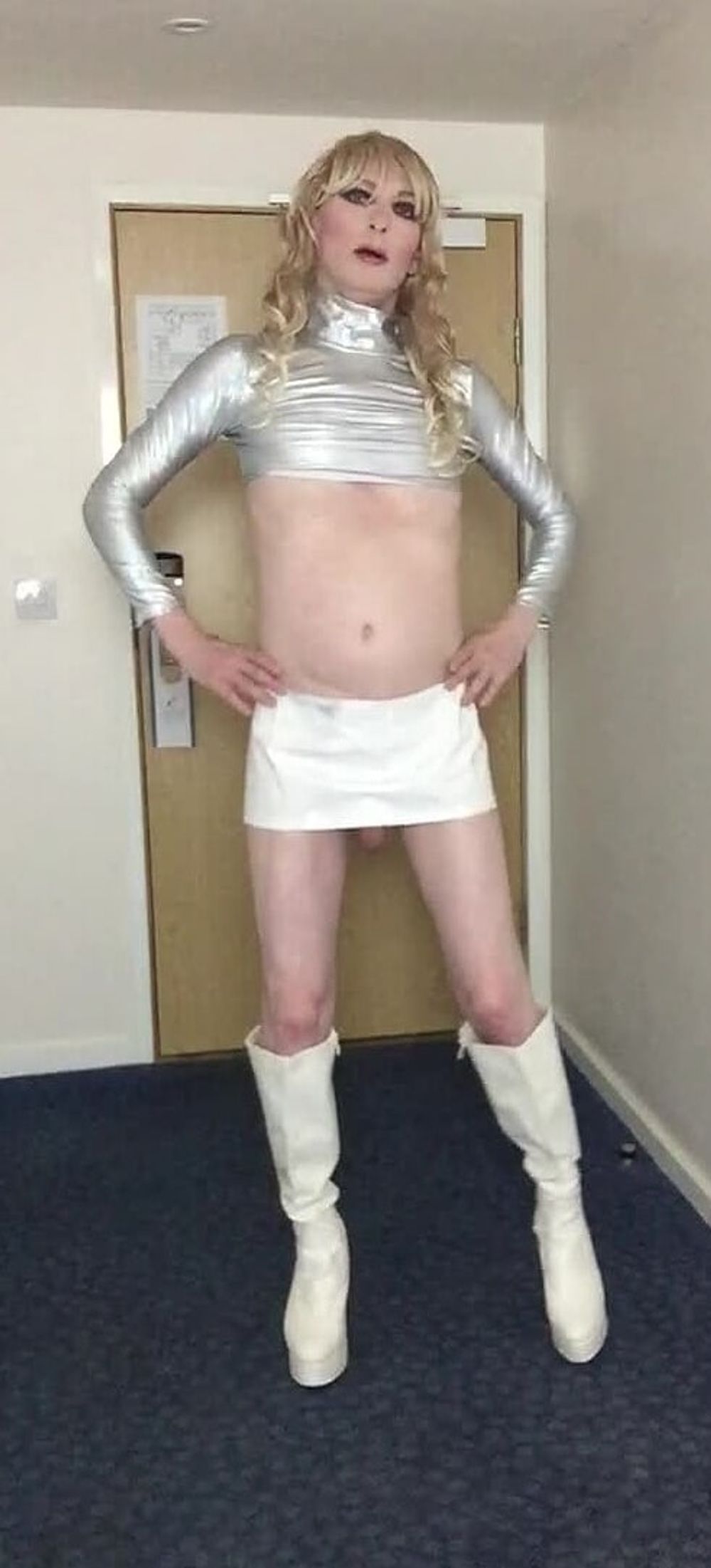 Sissy Sandra Poses In Silver #17