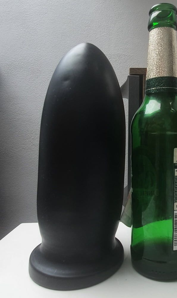 My new monster anal dildo, black,  hard 8cm wide #3