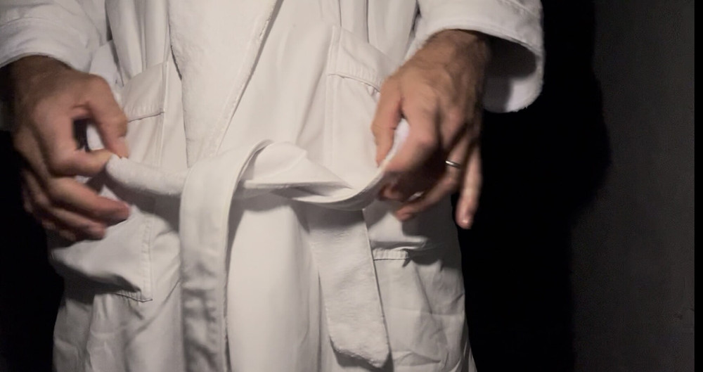 Bathrobe dick reveal flashing in stairwell  #2