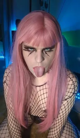 goth sissy spooky fishnet tranny shemale         