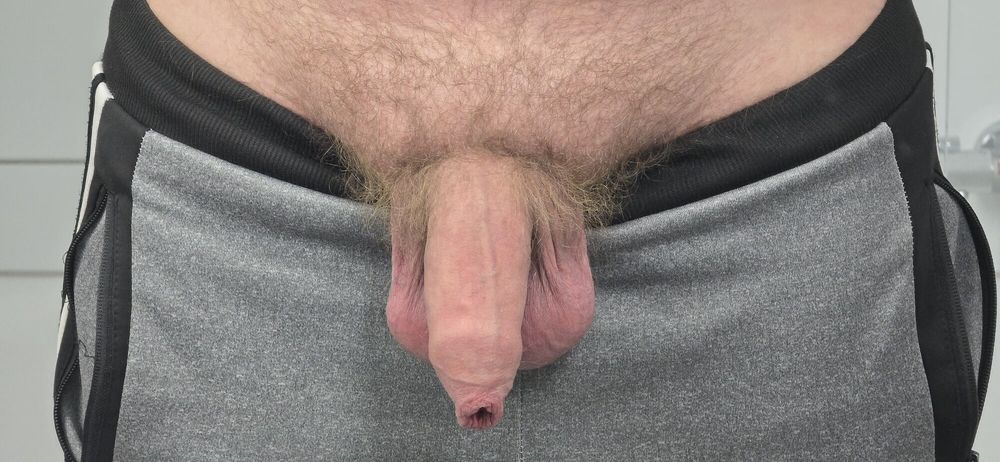 My big uncut cock in the mirror #14