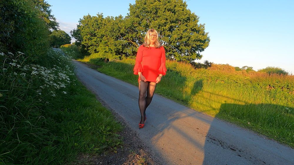 Crossdresser Kellycd in red dress  #23