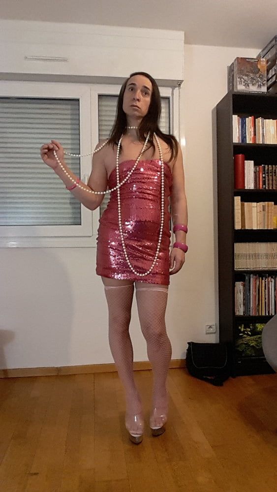 Tygra bitch in her pink sexy dress. #10