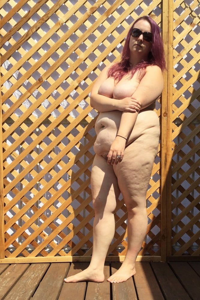 Cute young BBW nude outside #5