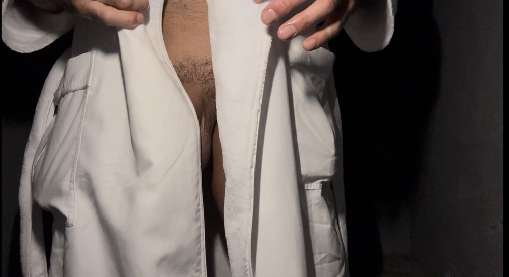 Bathrobe dick reveal flashing in stairwell  #3