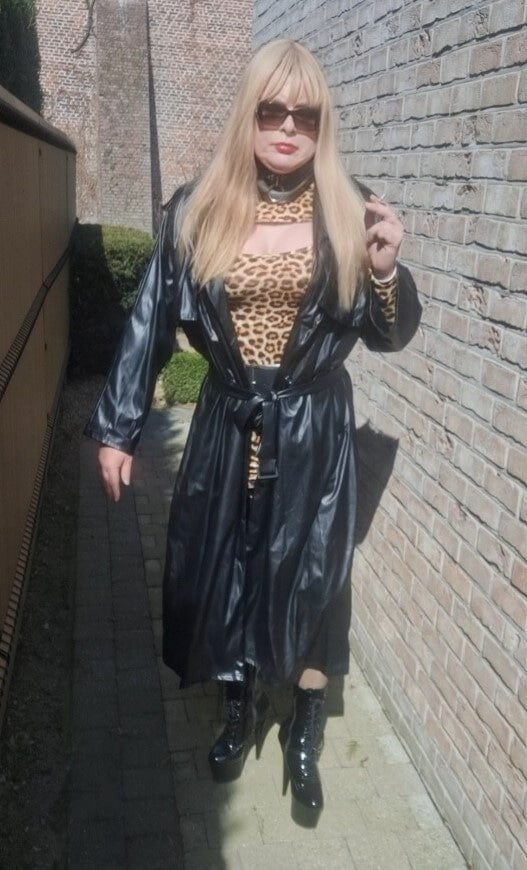 Smoking in black coat #23