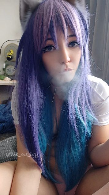 Cute Anime Girl smoking a cig #5