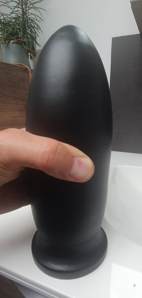 My new monster anal dildo, black,  hard 8cm wide #4
