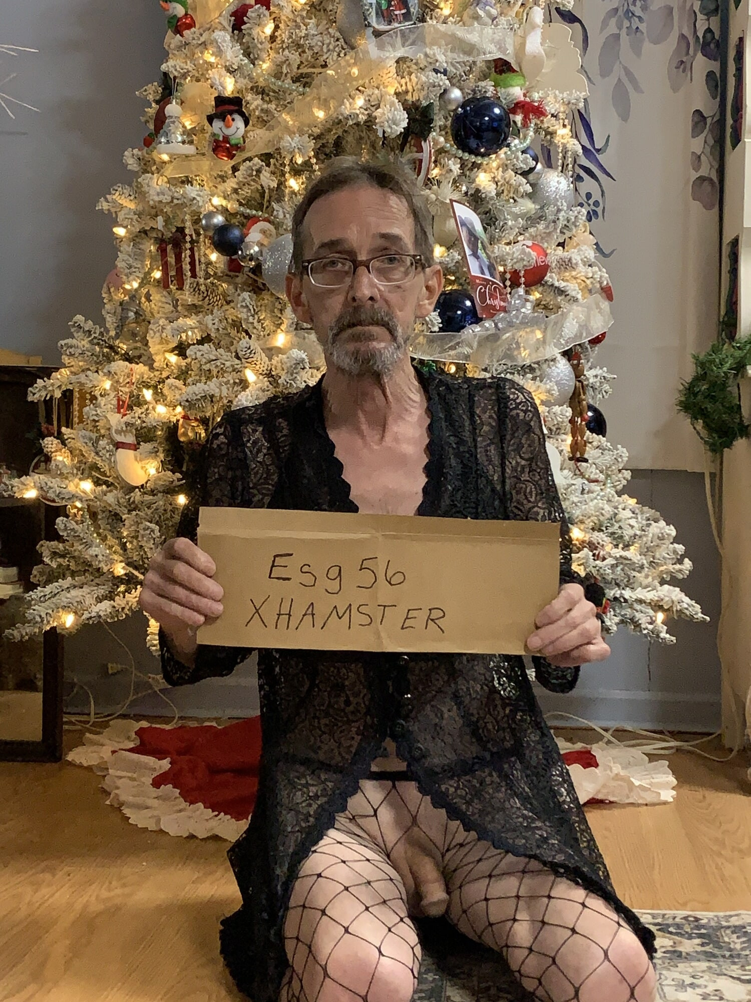 Cross dressing in lingerie 