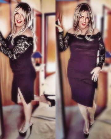 Curvy Evening Dress With Lace And Open Shoulder Cut