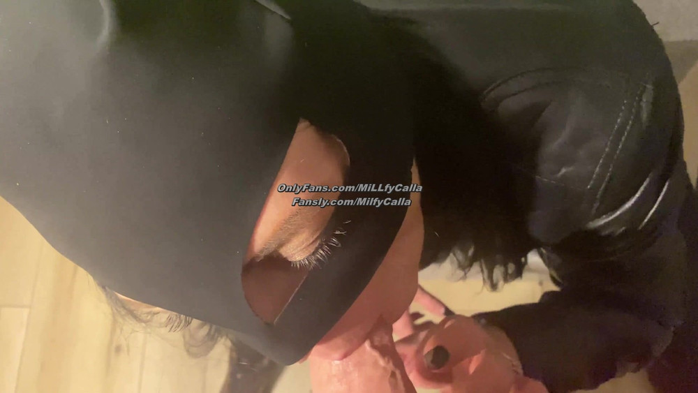 Batman Mask Blowjob on the Stairs – Cum on My Mouth & Mask #22