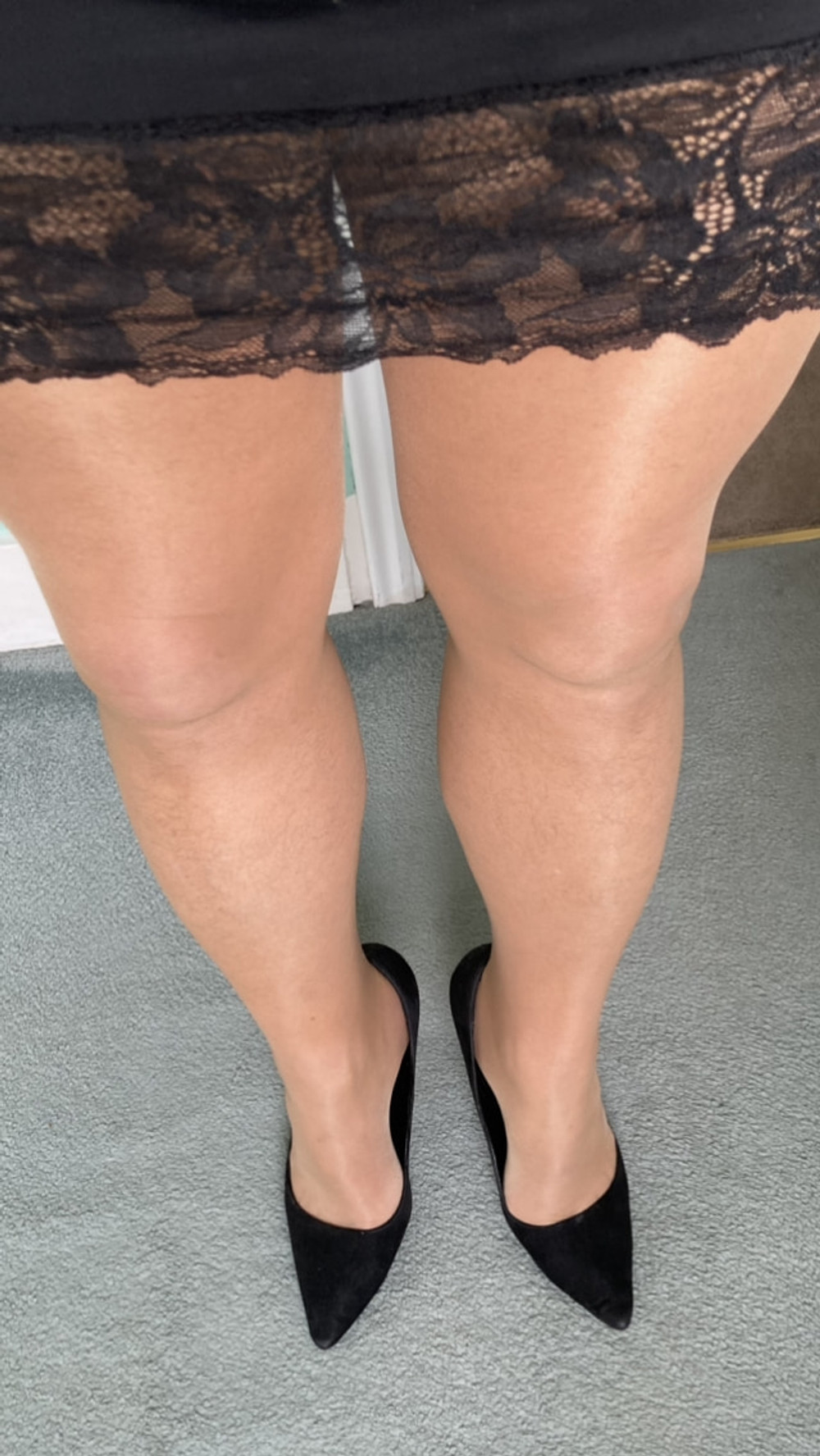 My legs in shiny glossy tights and sexy high heels #10