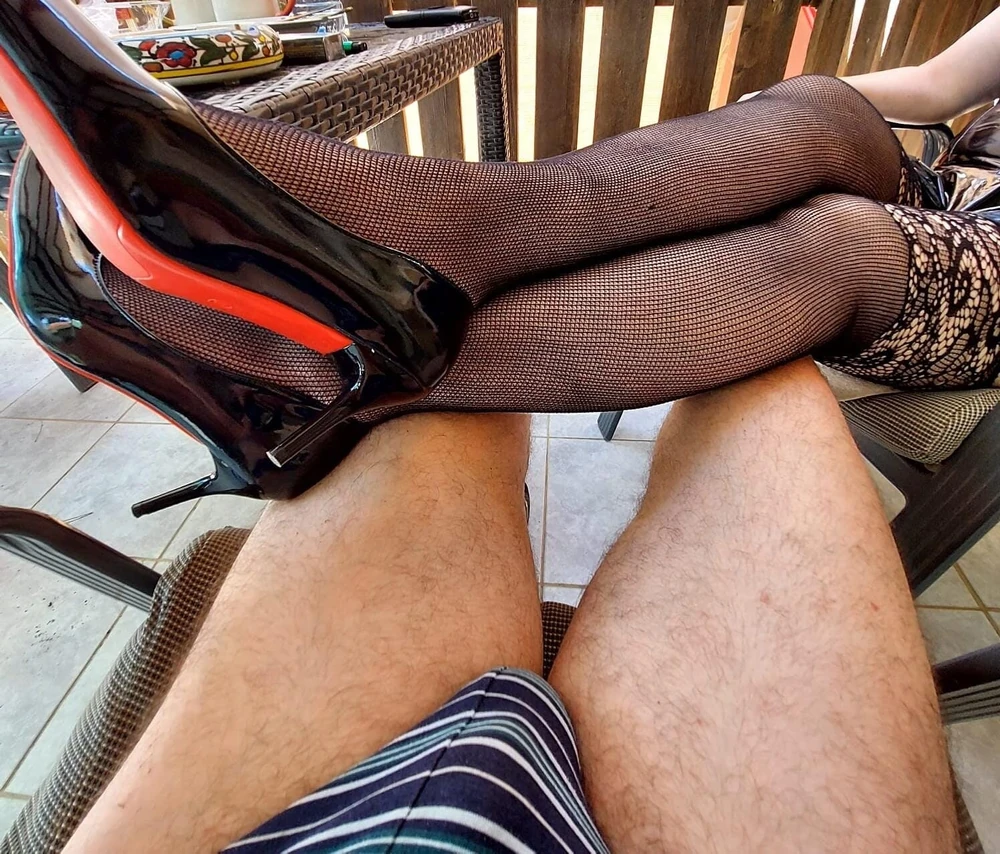 Mari's legs in stockings and heels #3
