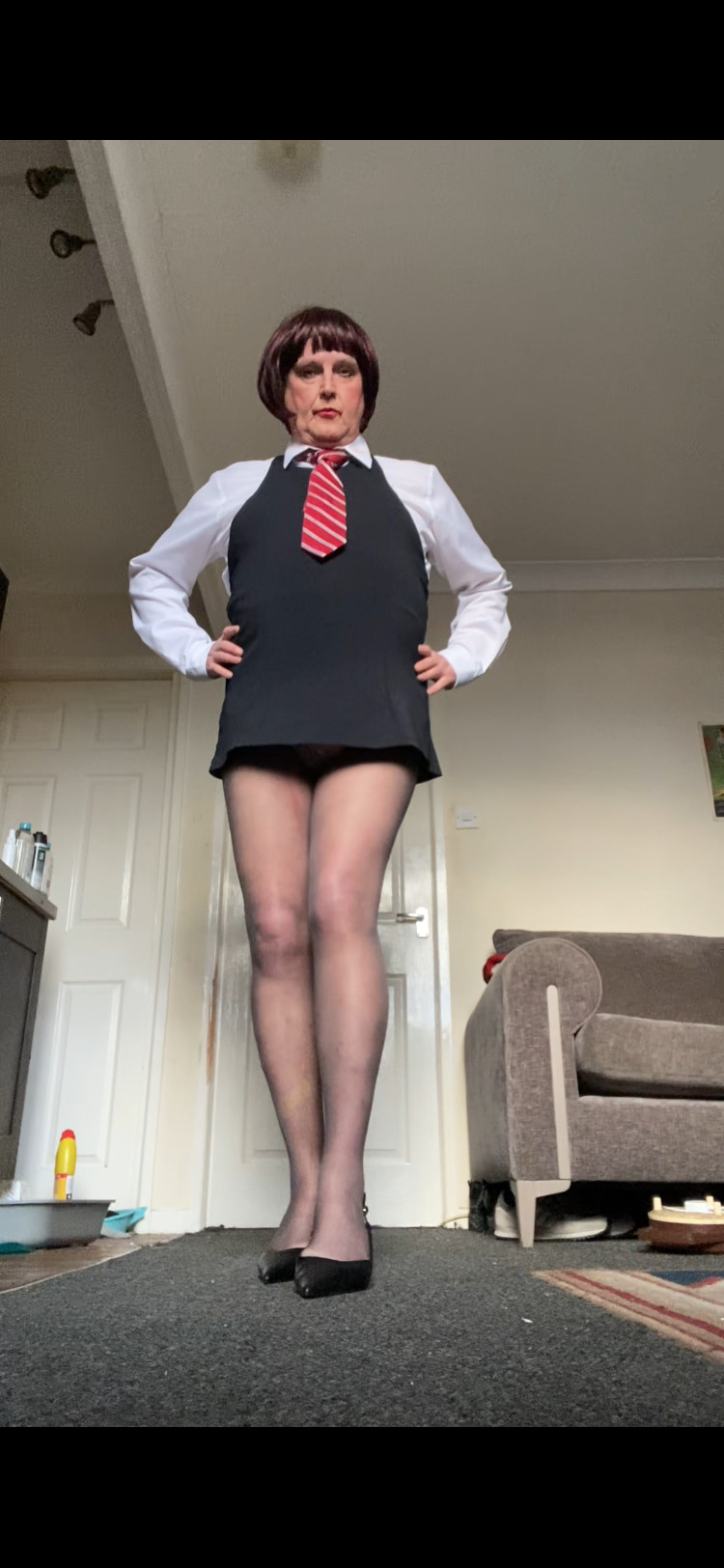 Crossdresser roleplay school uniform 