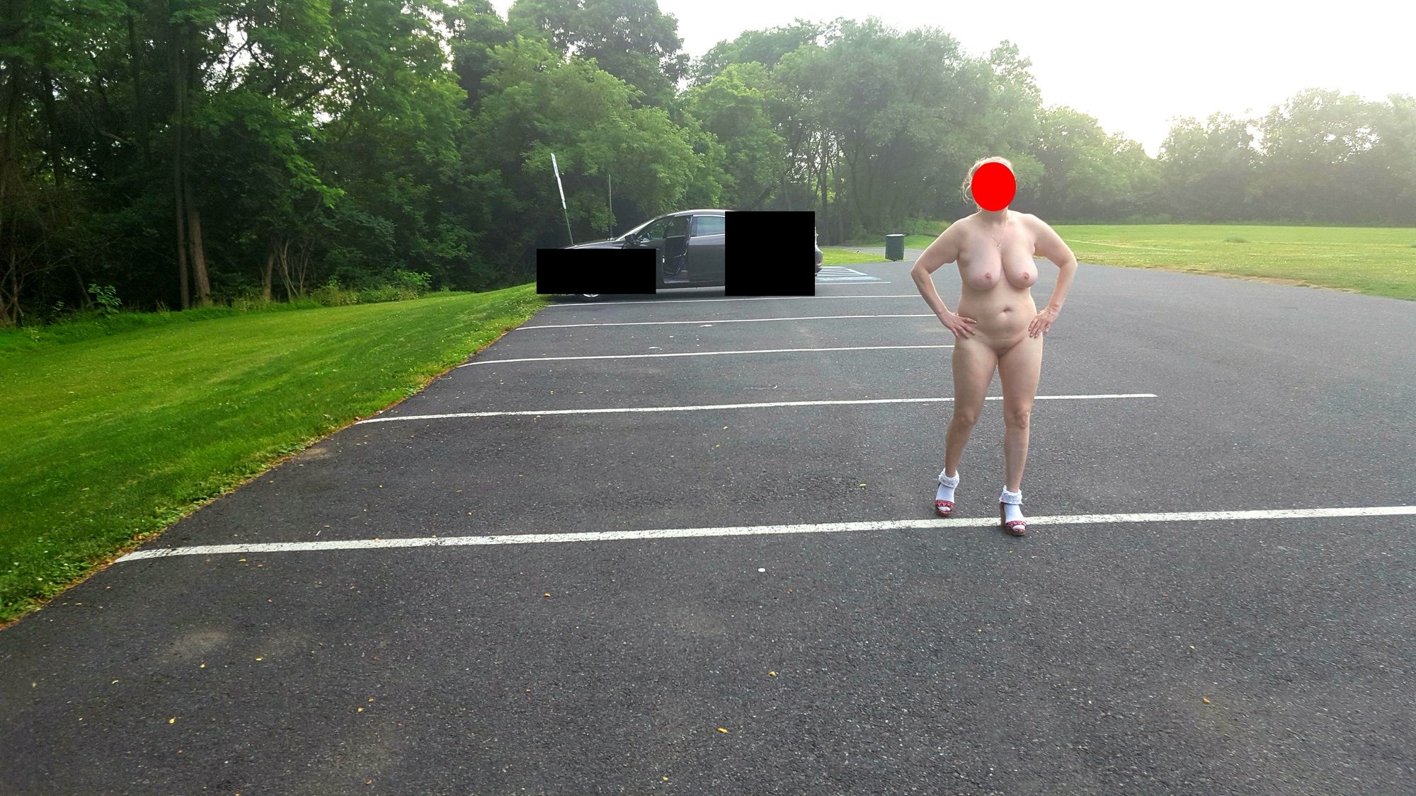 naked parking lot walk #23