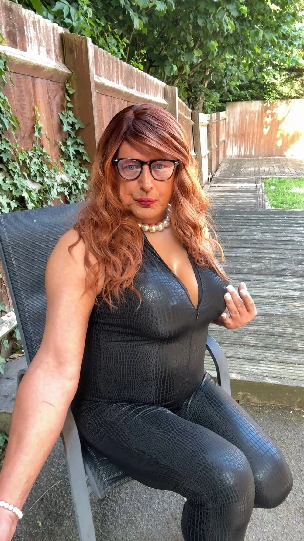 Sexy Crossdresser kellycd2022 in black pvc catsuit  #6