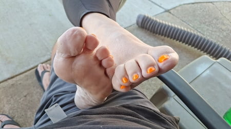 My neighbor uses my lap as her foot stool