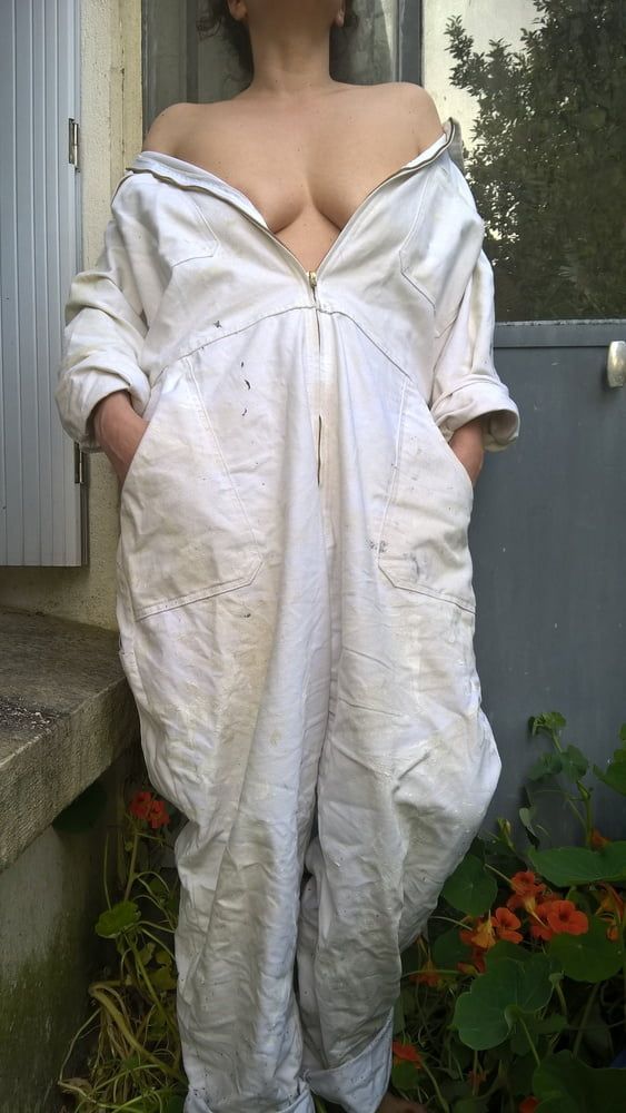 Hairy Mature Wife In Coveralls Outdoors #2