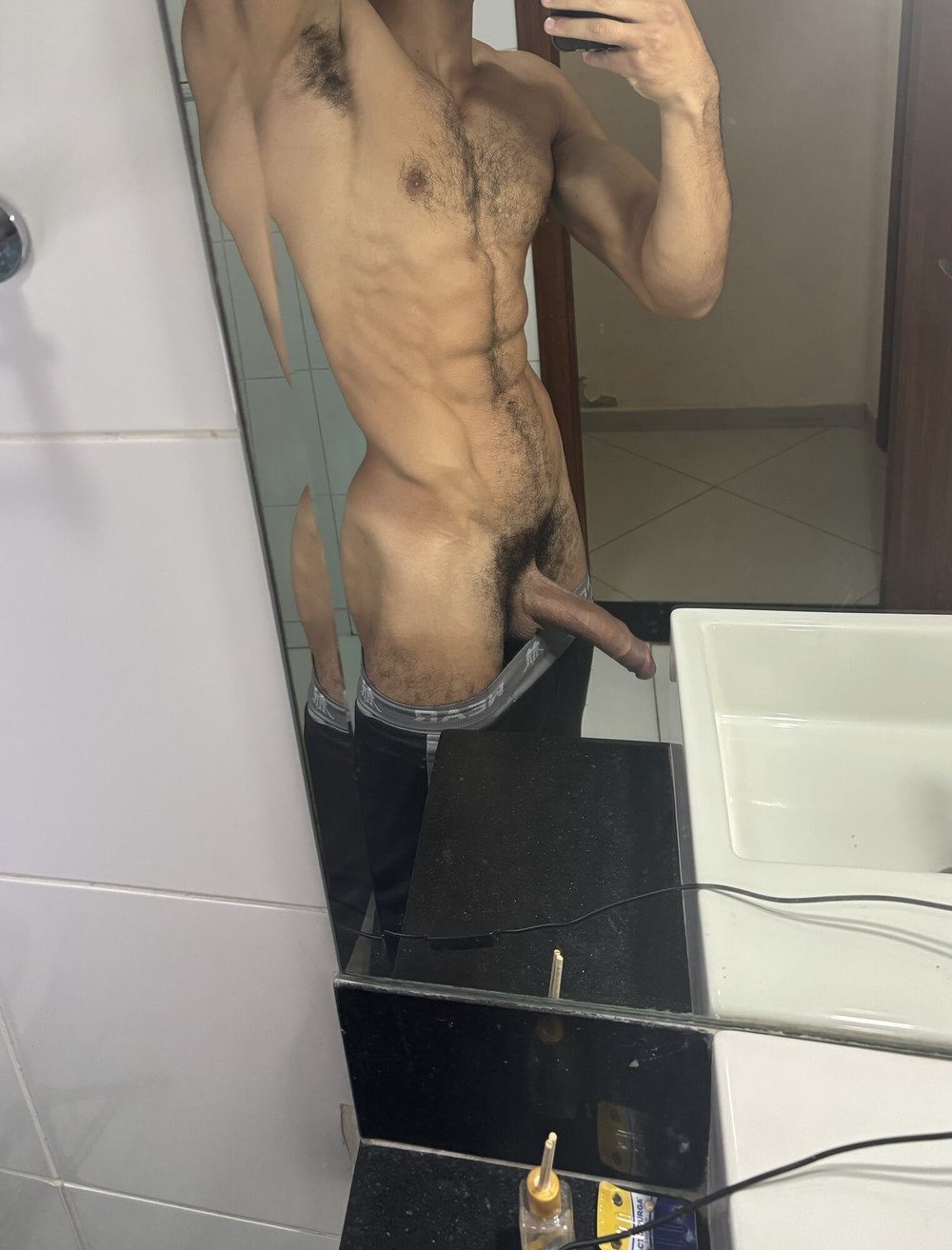 Hairy male with big, thick, delicious cock ready to cum in y #10
