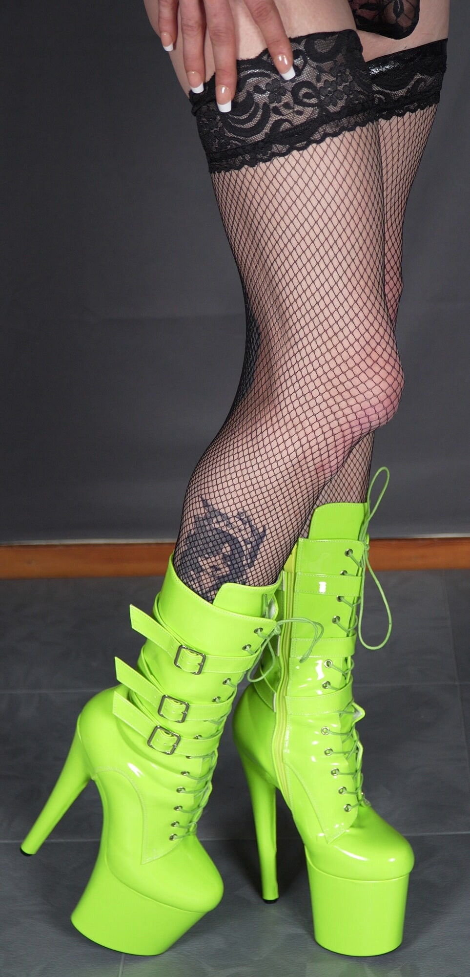 Green High Heeled Boots #52