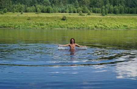 nude playing in volga river         