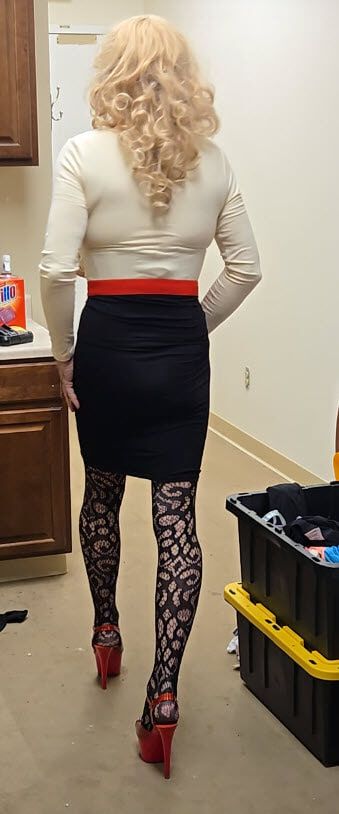 DeeDee at the office in tight top showing her tits