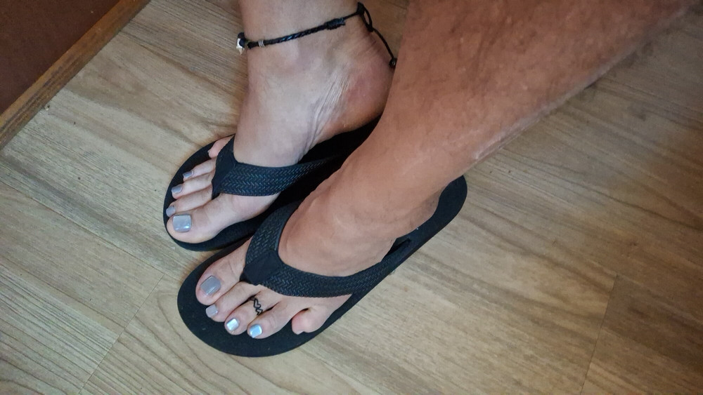 My feet in flip flops before it gets too cold #6