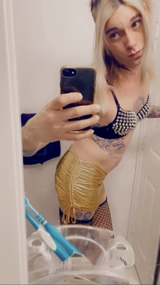Sexy Gold Miniskirt Slut #49