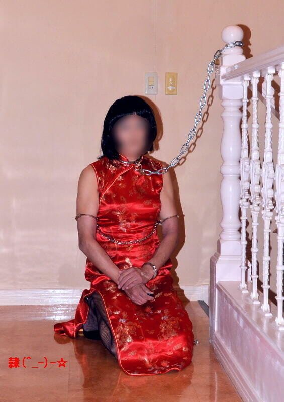 japanese crossdresser shemale qipao handcuff metal BDSM #13