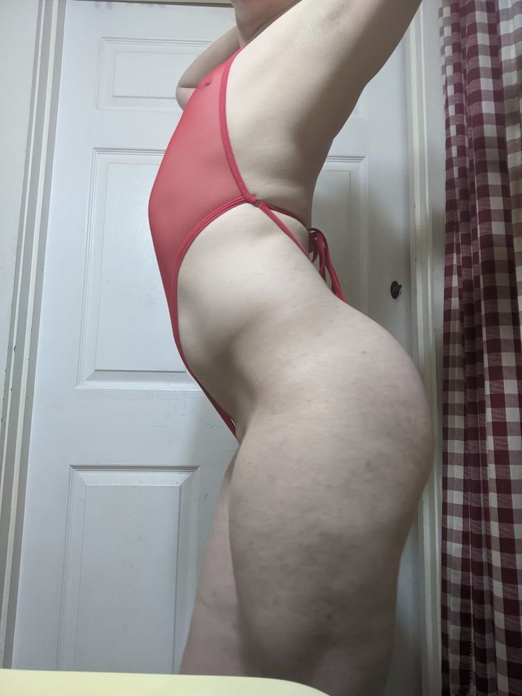 Transparent Red Swimsuit #16