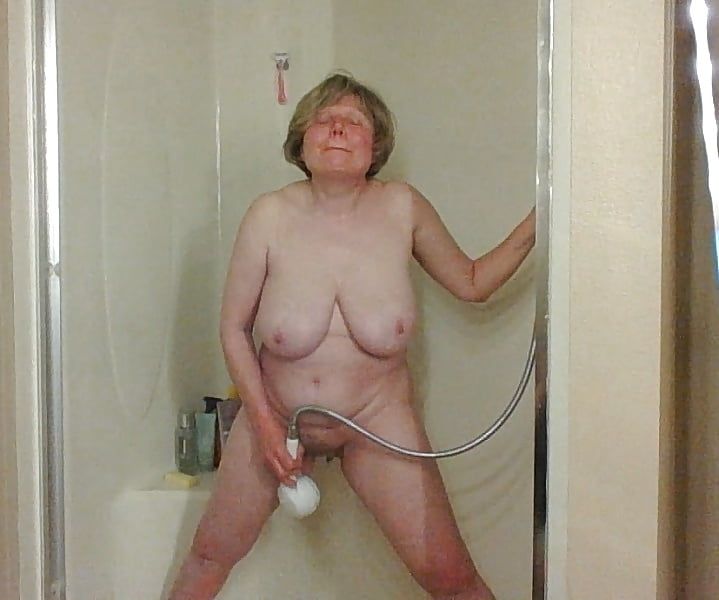 Mature MarieRocks tests a new shower sex toy #37