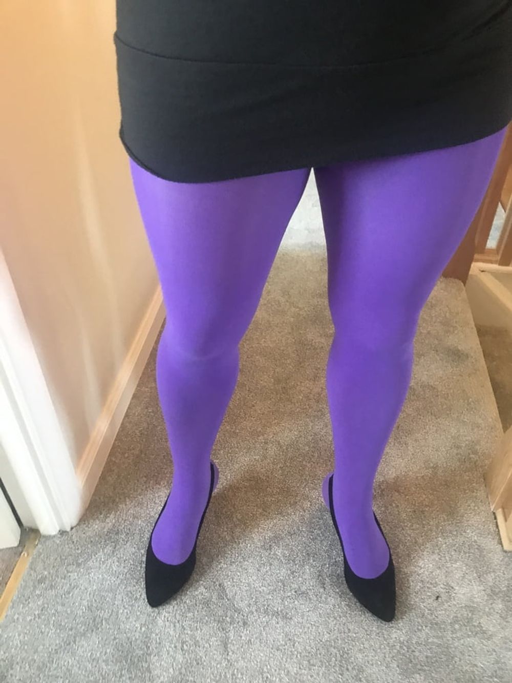 Wearing Purple tights pantyhose #31