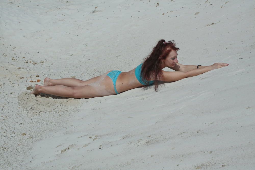 On White Sand in turquos bikini #33