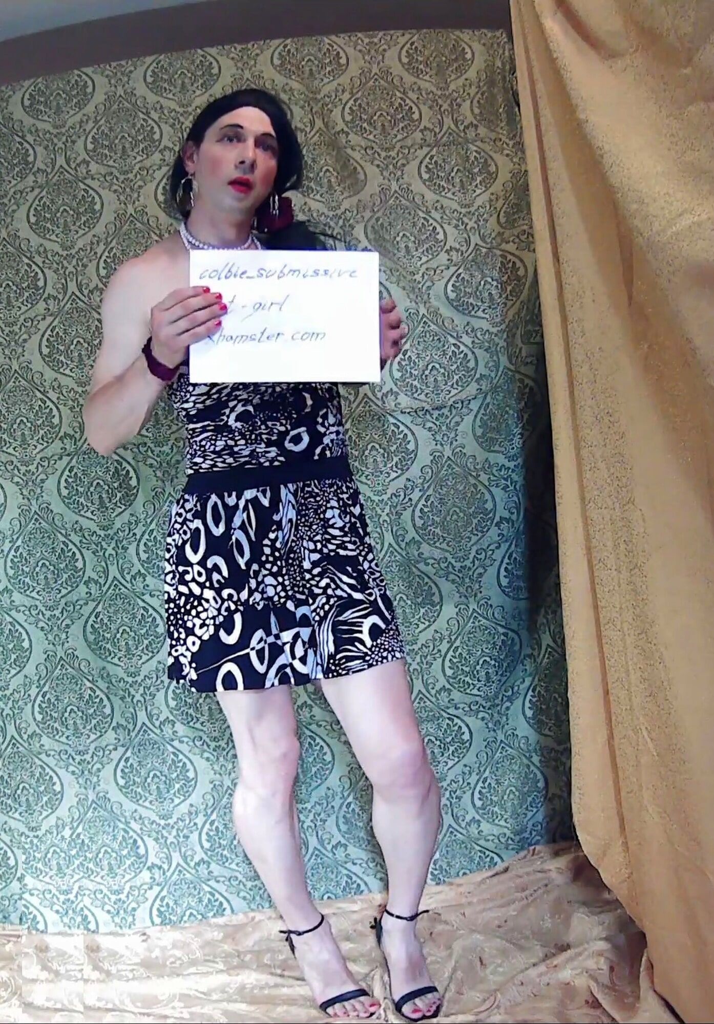 Shemale slut Colbietgirl in dress and heels #4