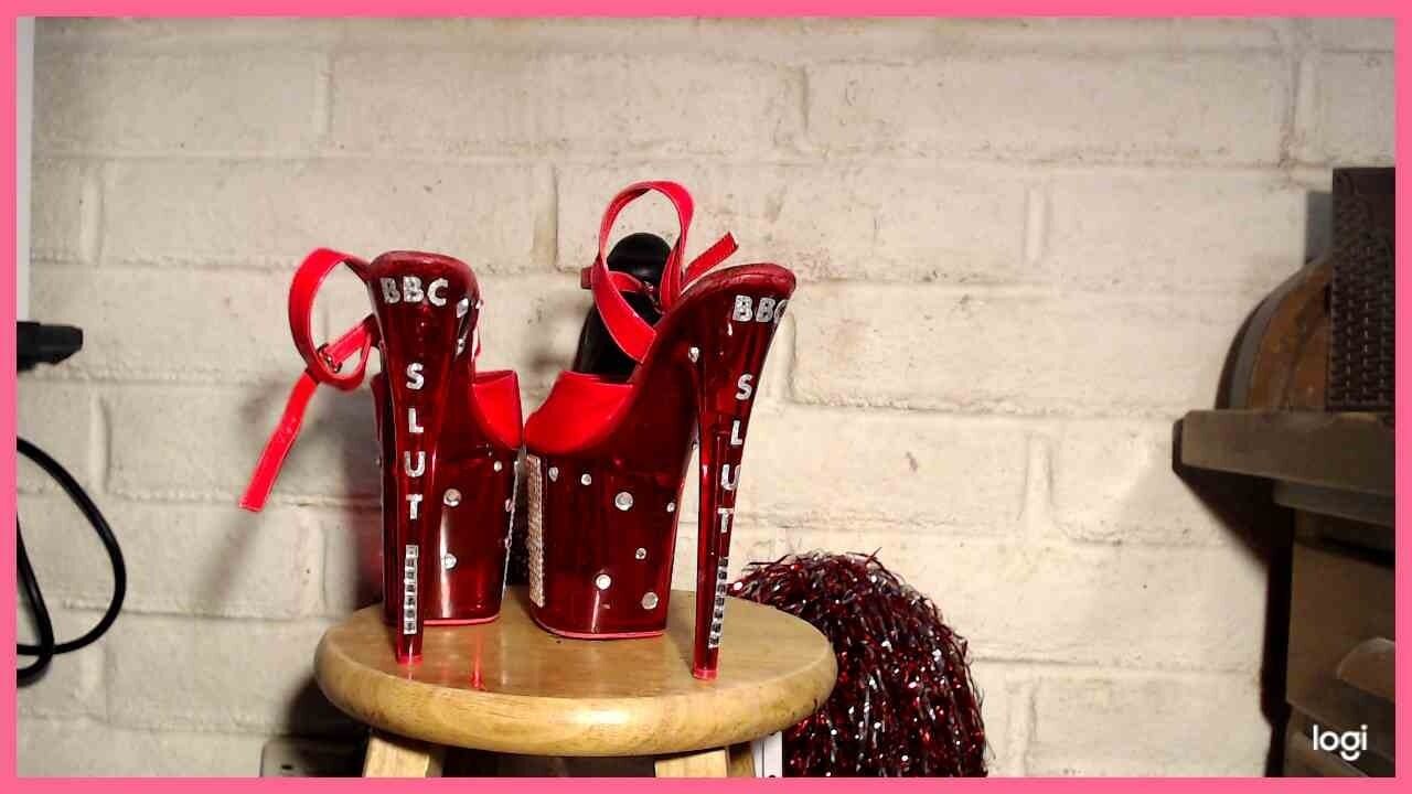 9inch BBC SLUT platform stiletto heels worn to tease BBCs. #13