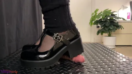 painful cbt in mary jane shoes bootjob shoejob         