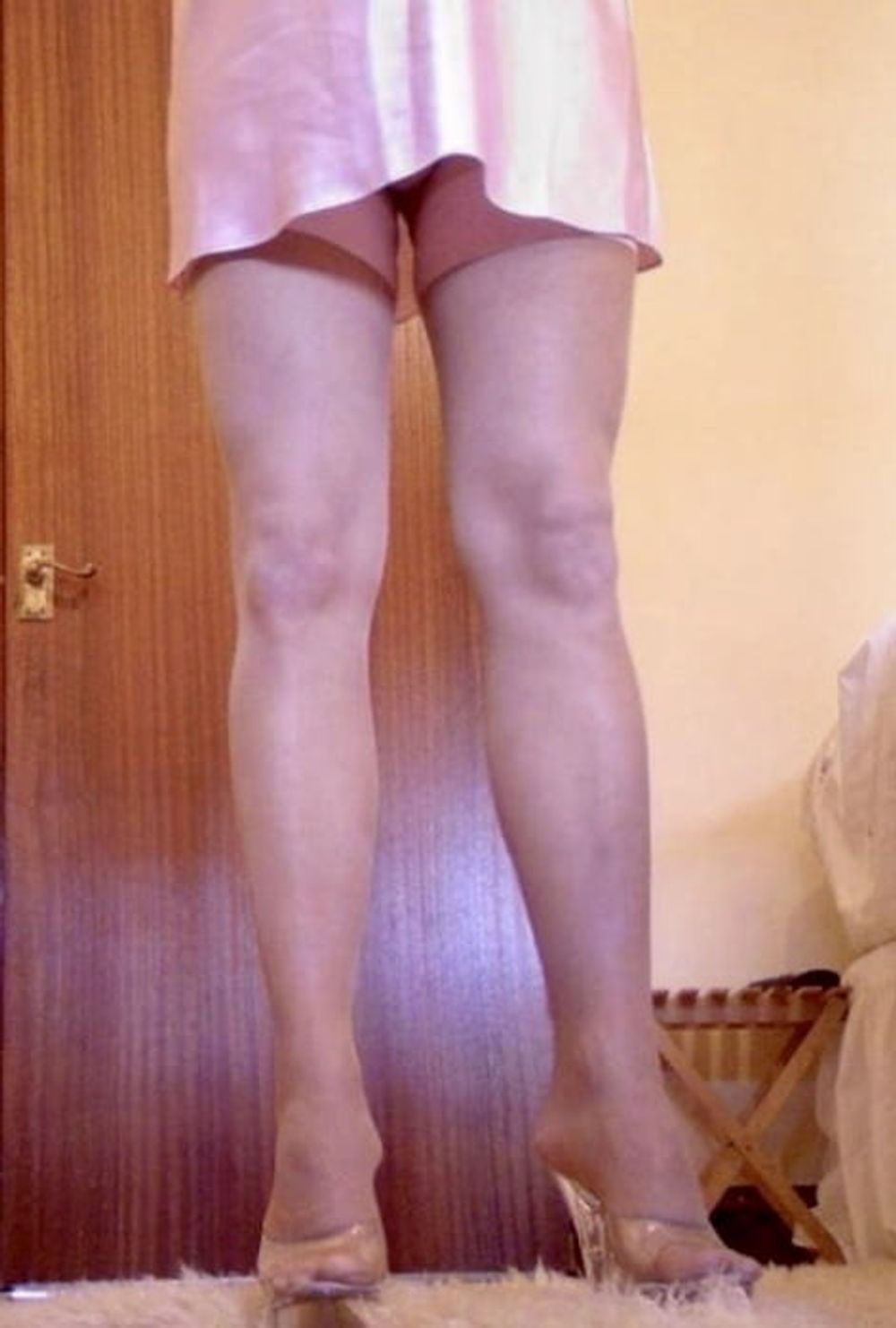 Pink Satin Cami and Stockings #11