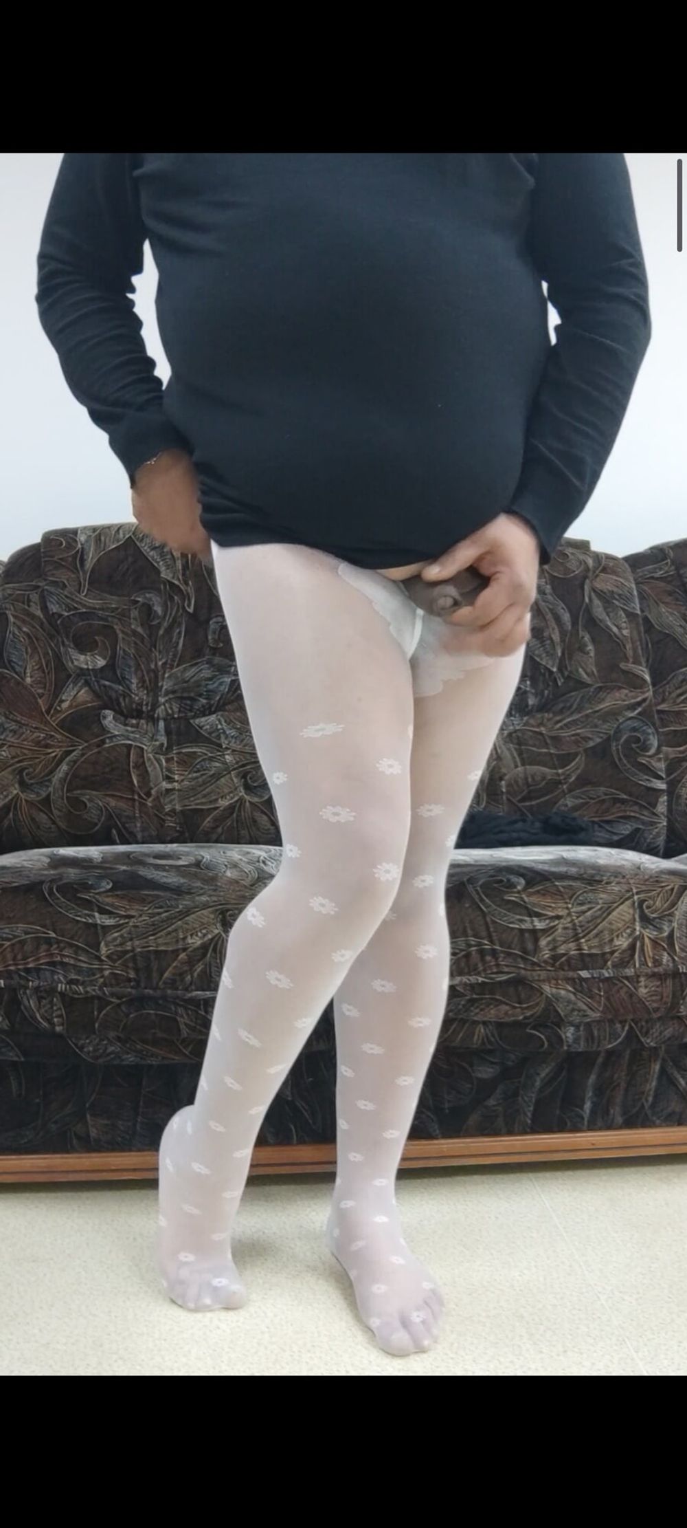 Another pair of white pantyhose on my feet,my favorites. #19