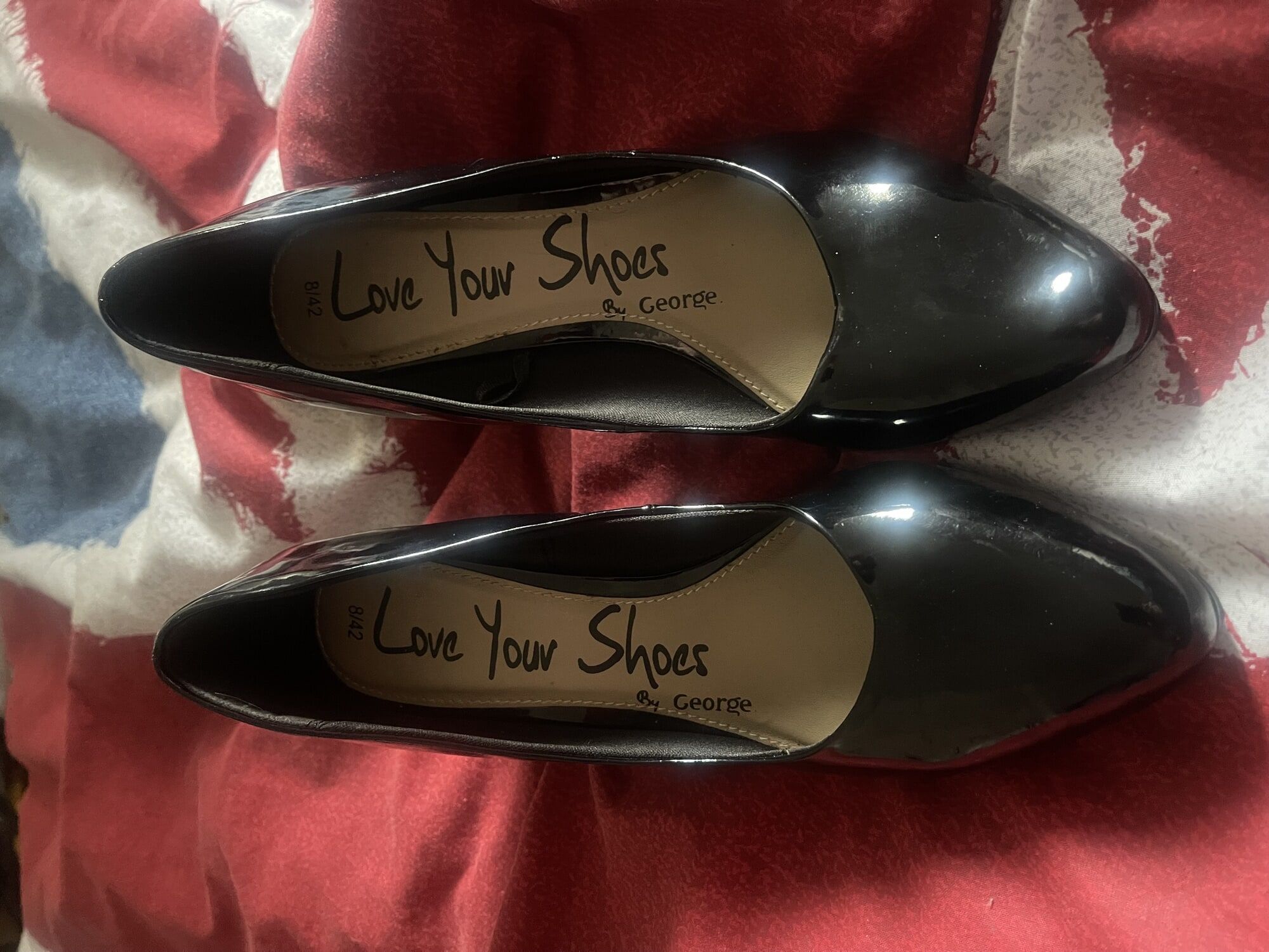 New patent black heels