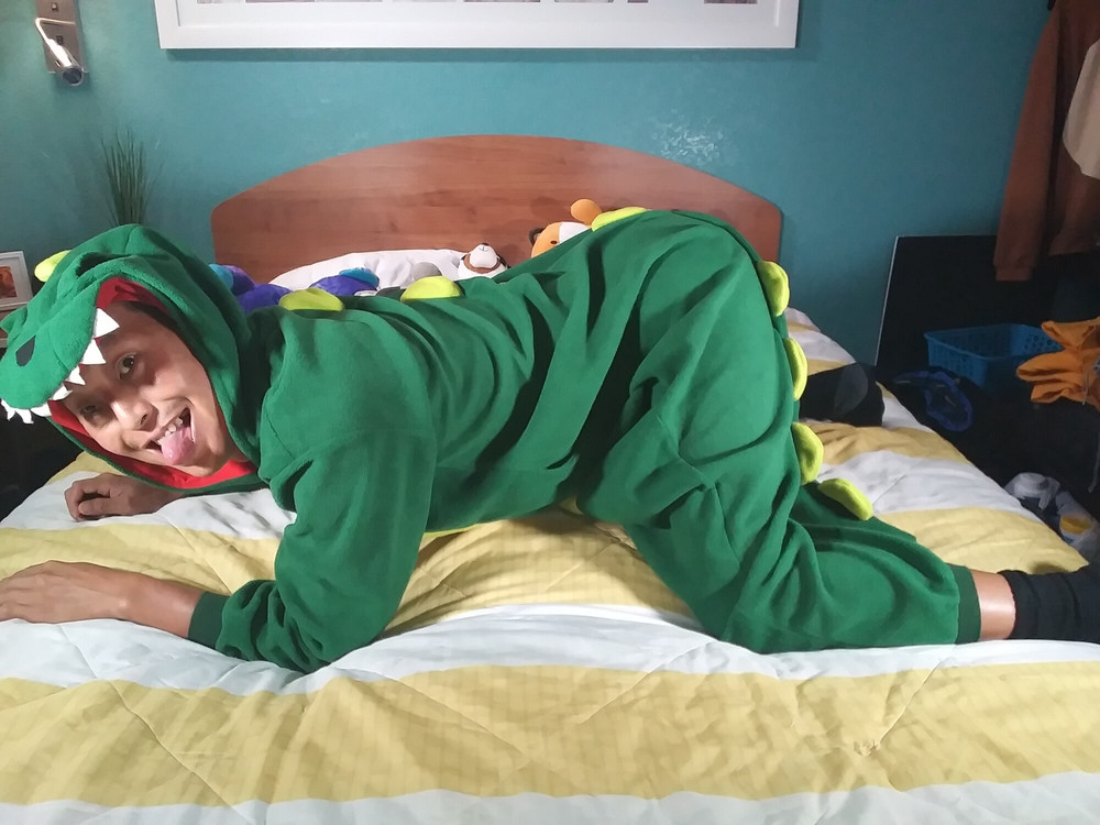 Hot asian boy wearing furry onesies and shiny undies #9