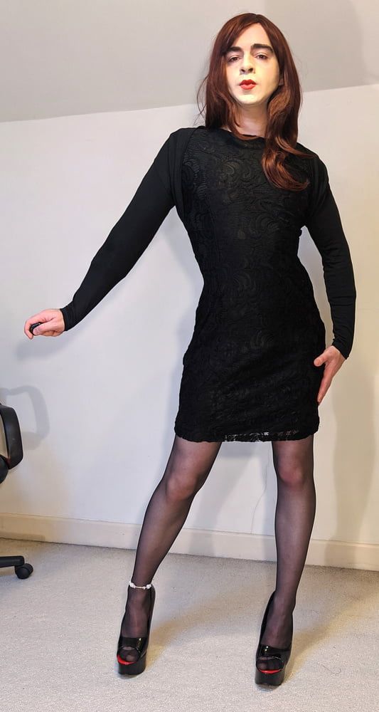 Little black dress with a cummy mess (JUICY!) #6