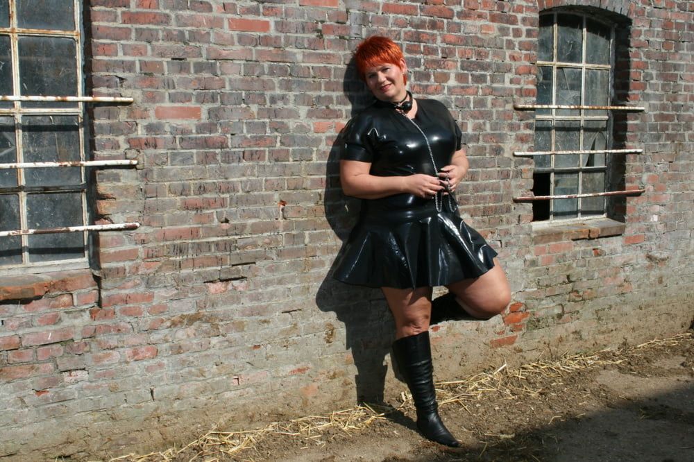 In latex at the cattle gate