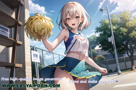 hot anime cheerleader motivating you transparent cloth         