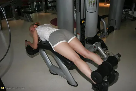 naked mature mothers do naked exercises at gym part          