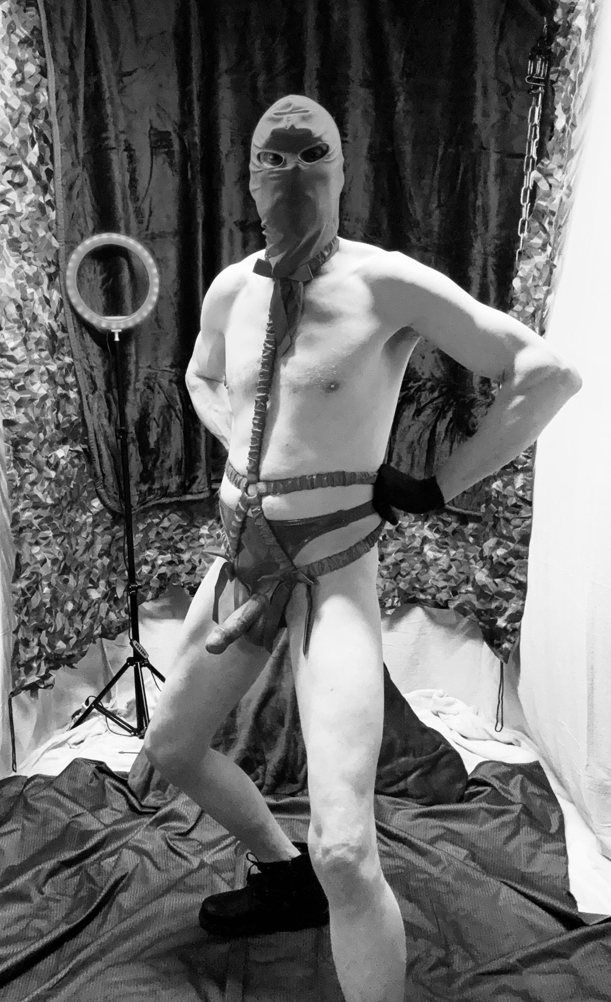 Kinky Cock Show In Black And White